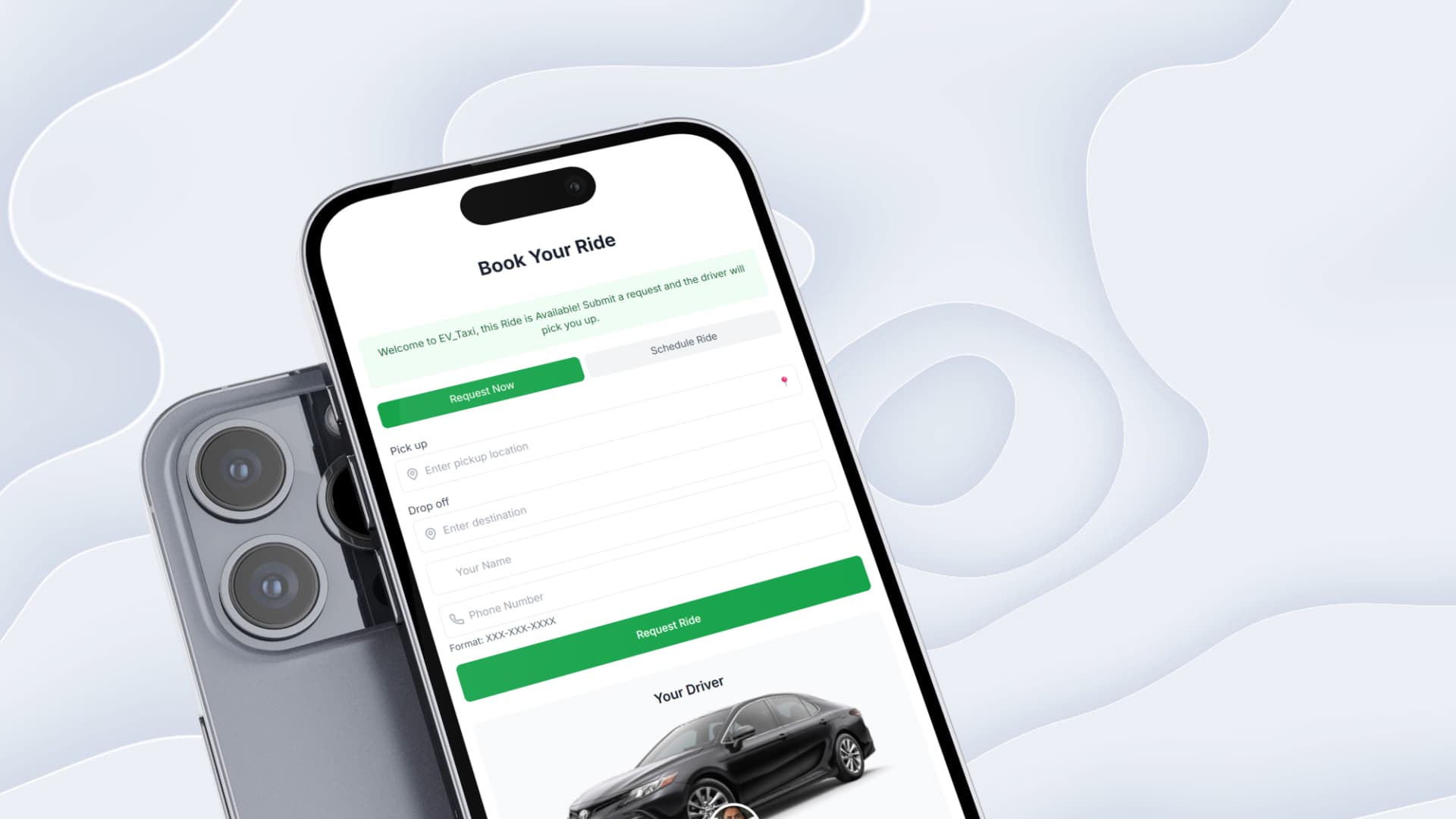 EV Taxi App Interface